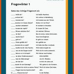 Daz / Daf: Fragesatz Fuer W Fragen Arbeitsblätter