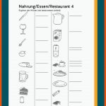 Daz / Daf: Nahrung, Essen, Restaurant Fuer Arbeitsblätter Gastgewerbe Kostenlos