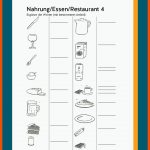 Daz / Daf: Nahrung, Essen, Restaurant Fuer Essen Arbeitsblatt
