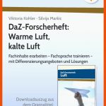 Daz-forscherheft: Warme Luft, Kalte Luft Fuer Aol Verlag Arbeitsblätter Lösungen