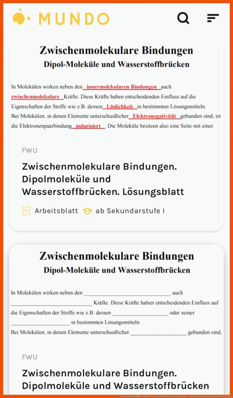 Dejan MihajloviÄ On Twitter: "der Erste Schritt, Eine Gemeinsame ... Fuer Zwischenmolekulare Kräfte Arbeitsblatt