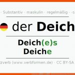 Deklination âdeichâ - Alle FÃ¤lle Des Substantivs, Plural Und Artikel Fuer Deichbau Arbeitsblatt