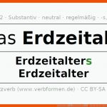 Deklination âerdzeitalterâ - Alle FÃ¤lle Des Substantivs, Plural ... Fuer Erdzeitalter Arbeitsblatt