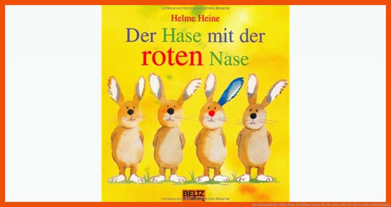 Der Hase Mit Der Roten Nase by Helme Heine Fuer Der Hase Mit Der Roten Nase Arbeitsblatt