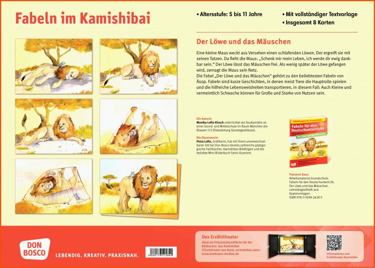Der LÃ¶we und das MÃ¤uschen. Eine Fabel von Ãsop. Kamishibai Bildkartenset: Entdecken - ErzÃ¤hlen - Begreifen: Fabeln, Sagen und Legenden | Offizieller ... für der löwe und die maus arbeitsblatt