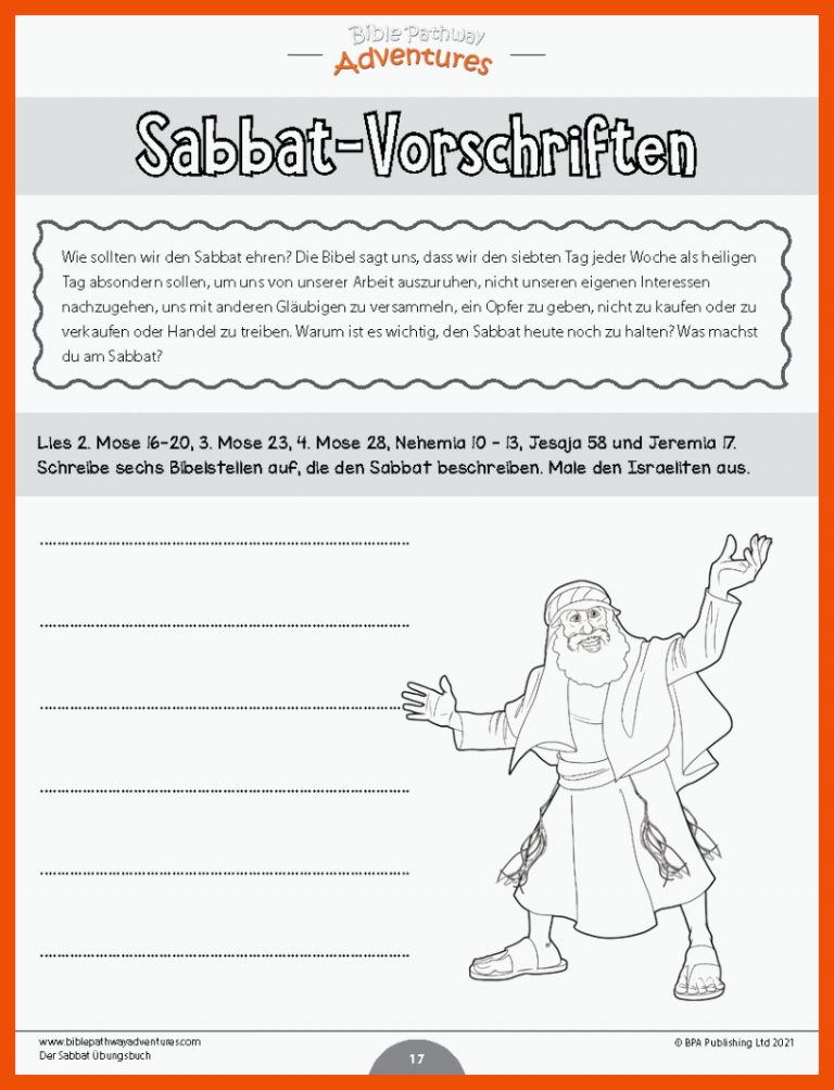 Der Sabbat Ãbungsbuch â Bible Pathway Adventures für sabbat arbeitsblätter