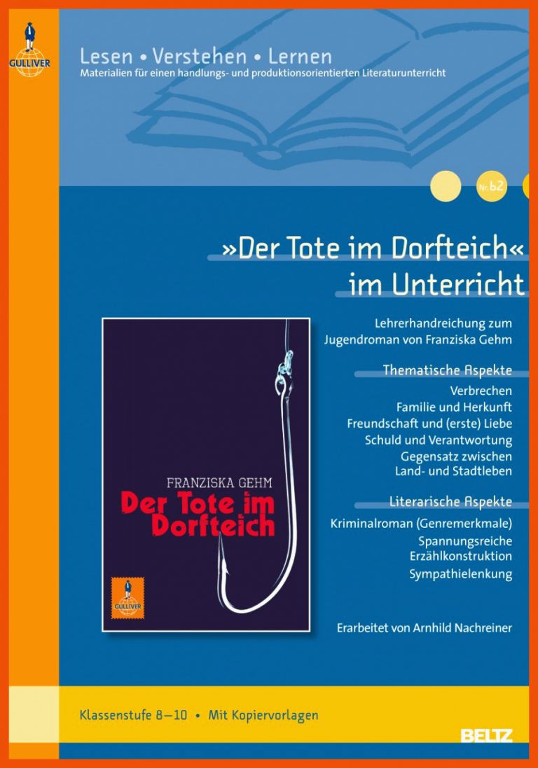 Der Tote im DorfteichÂ« im Unterricht: Lehrerhandreichung zum ... für der tote im dorfteich arbeitsblätter lösungen