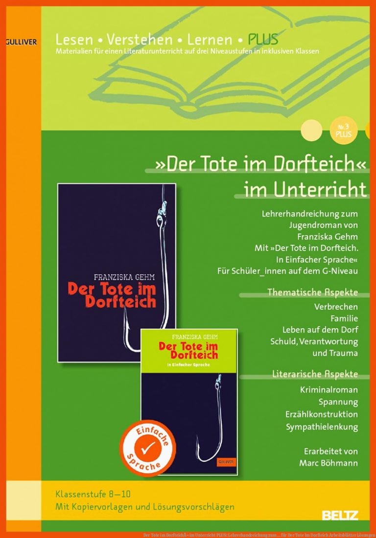 Der Tote im DorfteichÂ« im Unterricht PLUS: Lehrerhandreichung zum ... für der tote im dorfteich arbeitsblätter lösungen