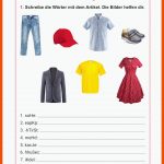 Deutsch-4-6. Kleidung-arbeitsblatt-2 Worksheet Fuer Die Kleidung Arbeitsblatt