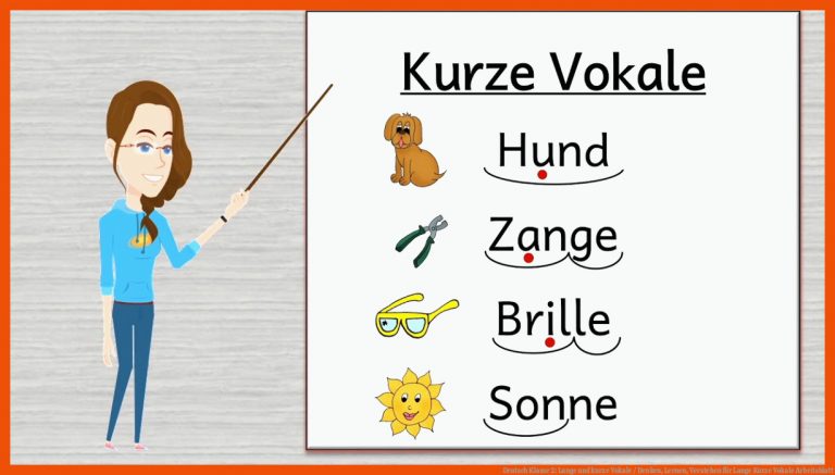 Deutsch Klasse 2: Lange und kurze Vokale / Denken, Lernen, Verstehen für lange kurze vokale arbeitsblatt