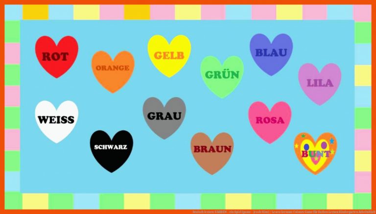 Deutsch lernen: FARBEN - ein Spiel (game - jeu de Kim) / Learn German: Colours Game für farben lernen kindergarten arbeitsblatt