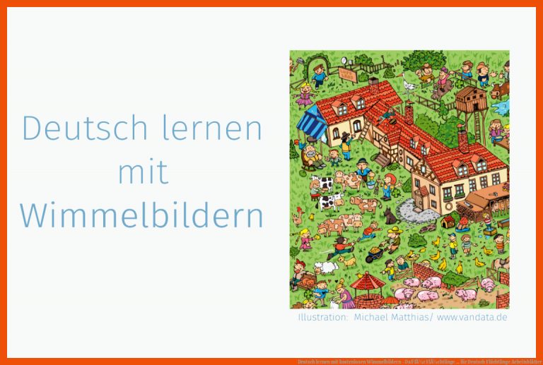 Deutsch lernen mit kostenlosen Wimmelbildern - DaF fÃ¼r FlÃ¼chtlinge ... für deutsch flüchtlinge arbeitsblätter