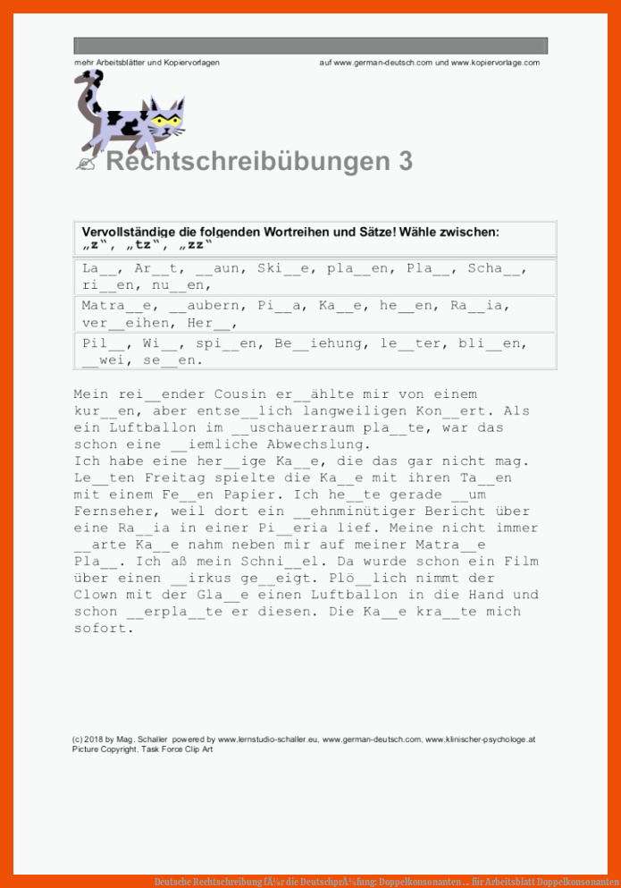 Deutsche Rechtschreibung fÃ¼r die DeutschprÃ¼fung: Doppelkonsonanten ... für arbeitsblatt doppelkonsonanten
