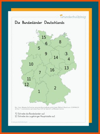 Bundesländer Deutschland Arbeitsblatt