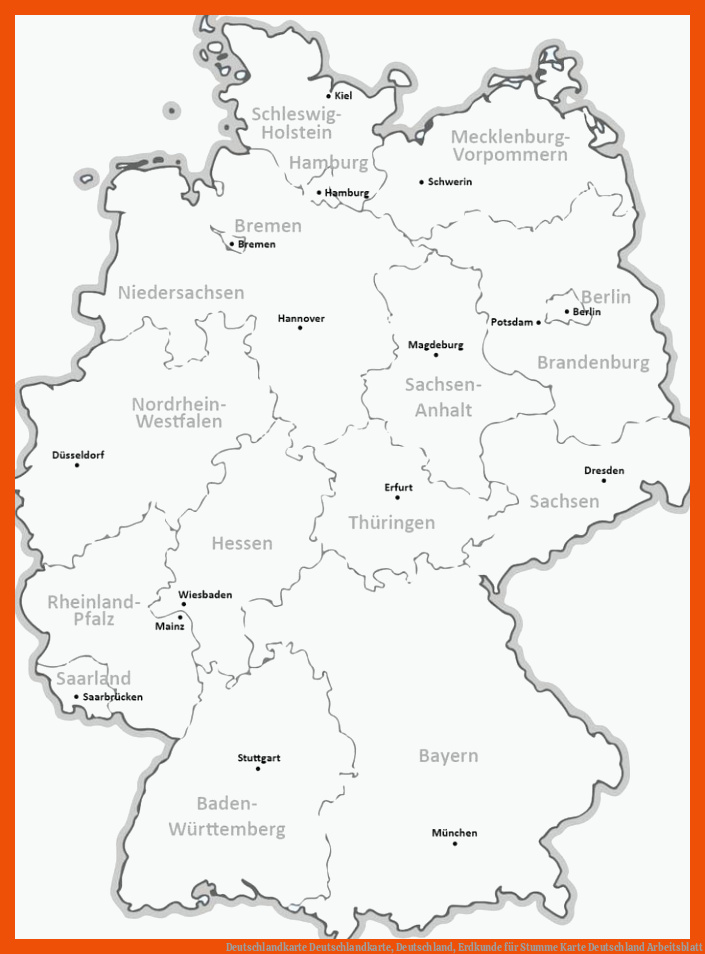Deutschlandkarte | Deutschlandkarte, Deutschland, Erdkunde für stumme karte deutschland arbeitsblatt