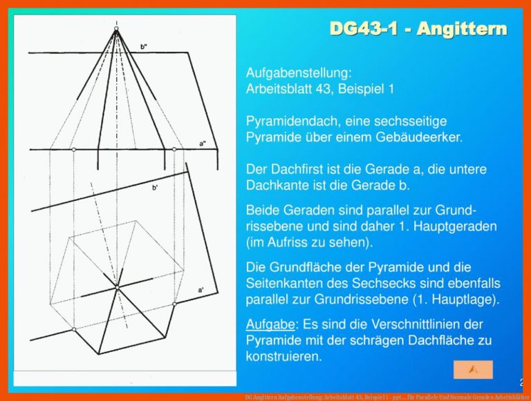 DG Angittern Aufgabenstellung: Arbeitsblatt 43, Beispiel 1 - ppt ... für parallele und normale geraden arbeitsblätter