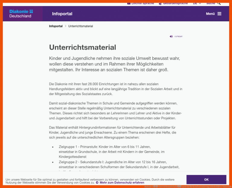 Diakonie â Unterrichtsmaterial â Material Fuer Berufsorientierung Arbeitsblätter Unterricht