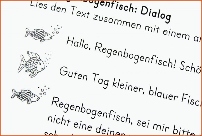 Dialog âDer Regenbogenfischâ â buchidee für der regenbogenfisch arbeitsblätter