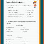 Die 4 FÃ¤lle Fuer Deutsch Grammatik Arbeitsblätter Mit Lösungen Zum Ausdrucken