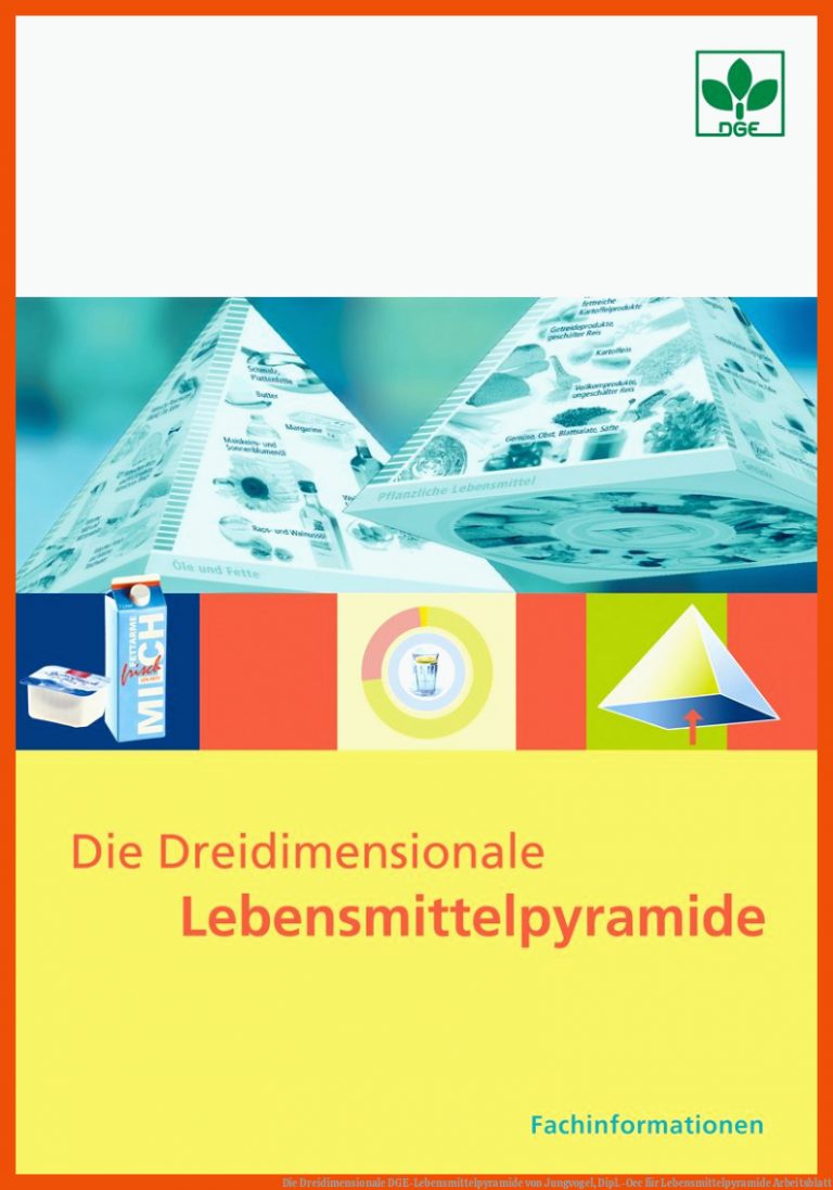 Die Dreidimensionale DGE-Lebensmittelpyramide von Jungvogel, Dipl.-Oec für lebensmittelpyramide arbeitsblatt