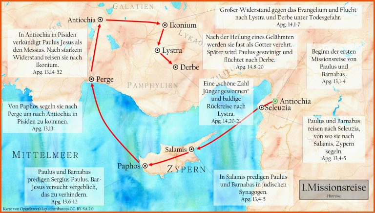 Die erste Missionsreise des Paulus als Powerpoint und Karte ... für missionsreisen paulus arbeitsblatt