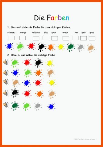 Arbeitsblätter Farben Kindergarten