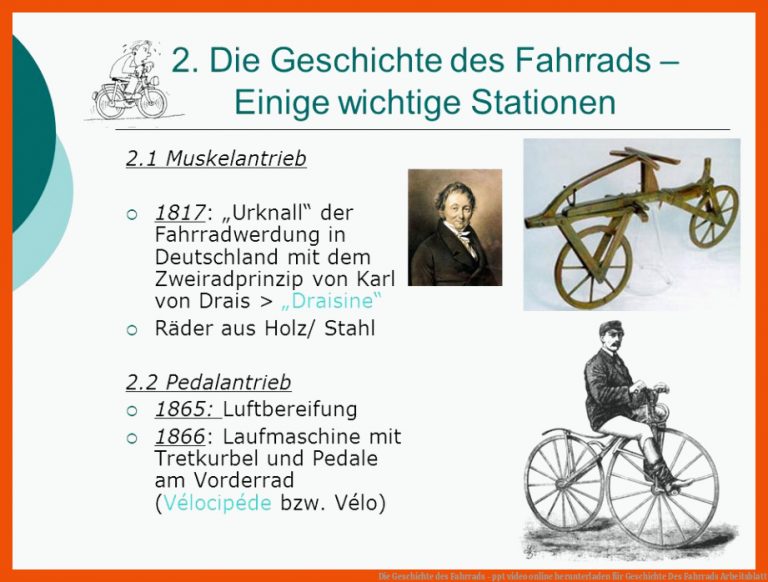 Die Geschichte des Fahrrads - ppt video online herunterladen für geschichte des fahrrads arbeitsblatt