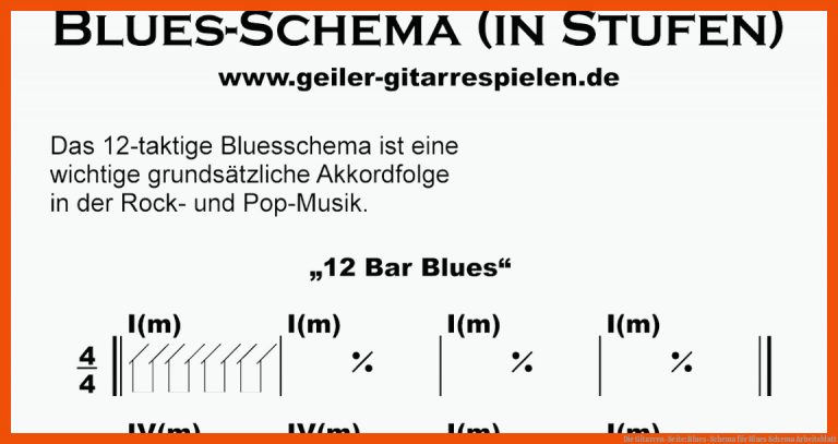 Die Gitarren-seite: Blues-schema Fuer Blues Schema Arbeitsblatt