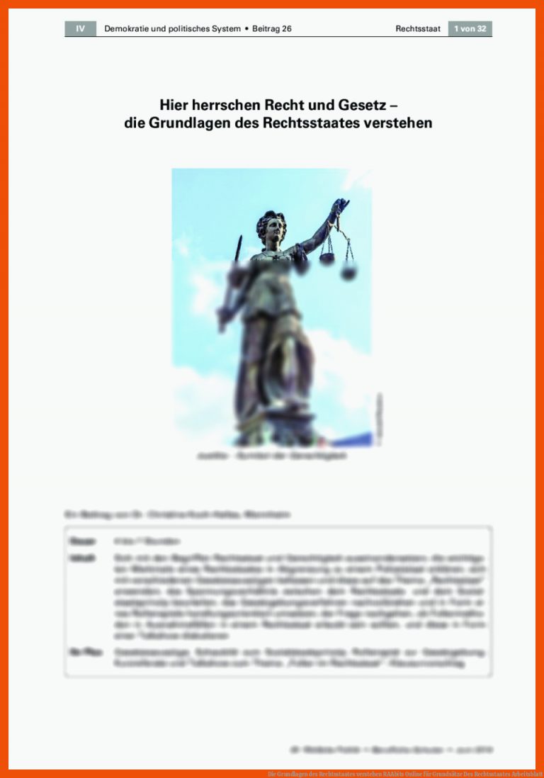 Die Grundlagen des Rechtsstaates verstehen | RAAbits Online für grundsätze des rechtsstaates arbeitsblatt