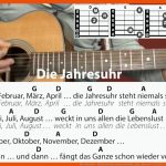 Die Jahresuhr - Rolf Zuckowski, Jahreszeitenlied, Cover, Akkorde & Text FÃ¼r Gitarre Zum Mitspielen Fuer Die Jahresuhr Text Arbeitsblatt