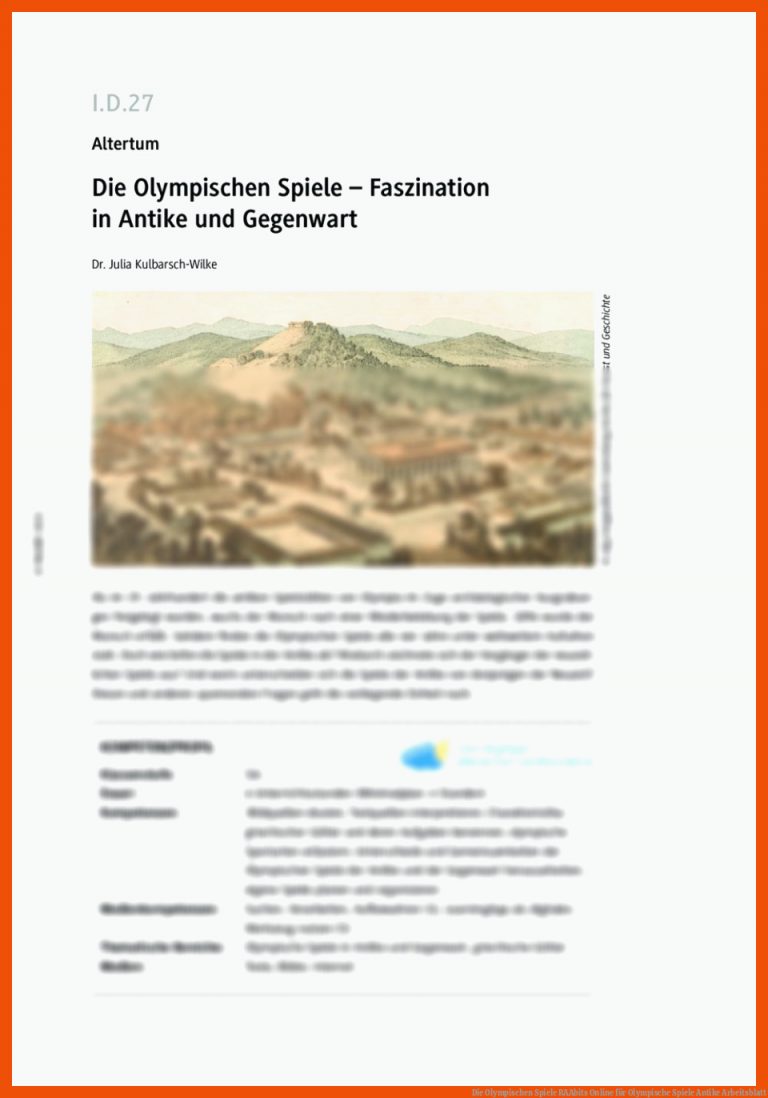 Die Olympischen Spiele | RAAbits Online für olympische spiele antike arbeitsblatt