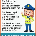 Die Polizei Hat Viel Zu Tun Reim Kita Kiste Fuer Polizei Kindergarten Arbeitsblätter