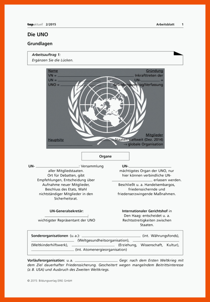 Die UNO - Grundlagen, Ziele, Aufgaben, UN-Sicherheitsrat â Westermann für uno arbeitsblätter