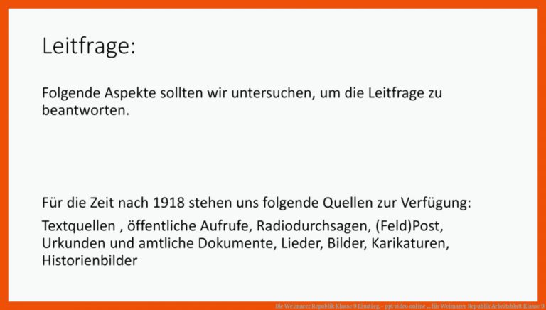 Die Weimarer Republik Klasse 9 Einstieg. - ppt video online ... für weimarer republik arbeitsblatt klasse 9