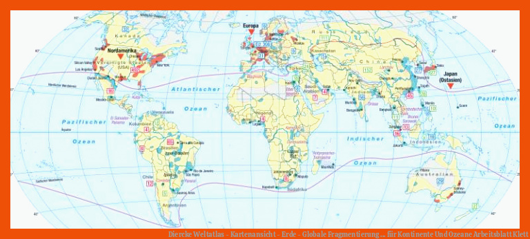 Diercke Weltatlas - Kartenansicht - Erde - Globale Fragmentierung ... für kontinente und ozeane arbeitsblatt klett
