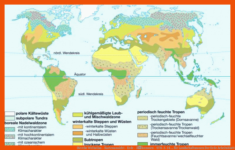 Diercke Weltatlas - Kartenansicht - Erde - Ãkozonen - 978-3-14 ... für landschaftszonen der erde arbeitsblatt