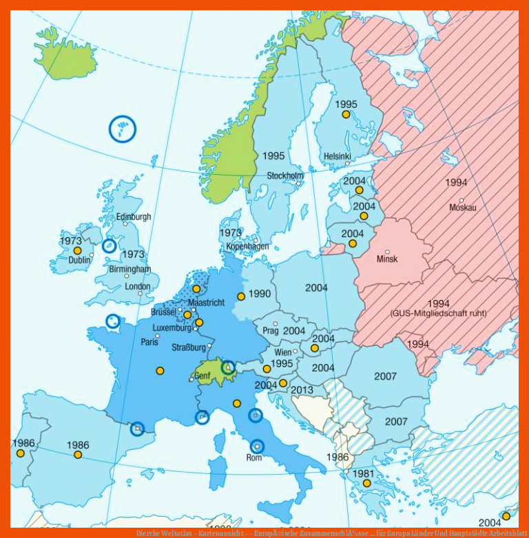 Diercke Weltatlas - Kartenansicht - - EuropÃ¤ische ZusammenschlÃ¼sse ... für europa länder und hauptstädte arbeitsblatt