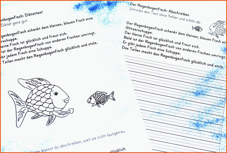 Diktattext âder Regenbogenfischâ â Buchidee Fuer Der Regenbogenfisch Arbeitsblätter