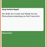 Diplomarbeiten24.de - Die Rolle Der Gestik Und Mimik Bei Der Wortschatzvermittlung Im Daf-unterricht Fuer Mimik, Gestik Körpersprache Arbeitsblatt