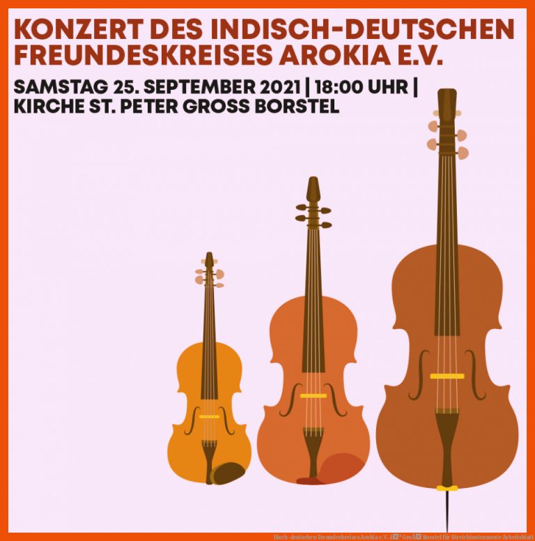 Disch-deutschen Freundeskreises Arokia E.v. âº GroÃ Borstel Fuer Streichinstrumente Arbeitsblatt