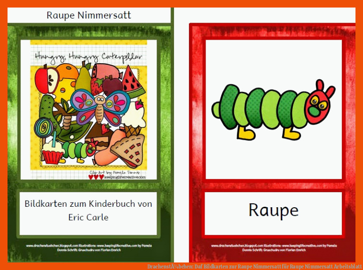 DrachenstÃ¼bchen: Daf Bildkarten zur Raupe Nimmersatt für raupe nimmersatt arbeitsblatt