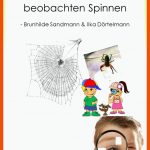 Drei Kleine forscher Beobachten Spinnen Fuer Arbeitsblatt Spinne Kindergarten