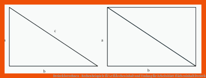 Dreieck berechnen - Rechenbeispiele fÃ¼r FlÃ¤cheninhalt und Umfang für arbeitsblatt flächeninhalt dreieck