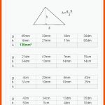 Dreieck: FlÃ¤cheninhalt (klasse 7/8) - Kostenloses Arbeitsblatt Mit ... Fuer Mathe Arbeitsblätter Klasse 8