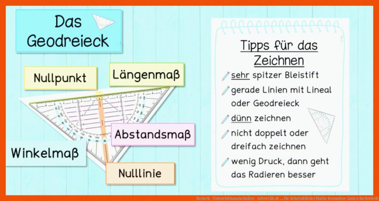 Dreieck - Unterrichtsmaterialien - Lehrer24.de ... für arbeitsblätter mathe besondere linien im dreieck