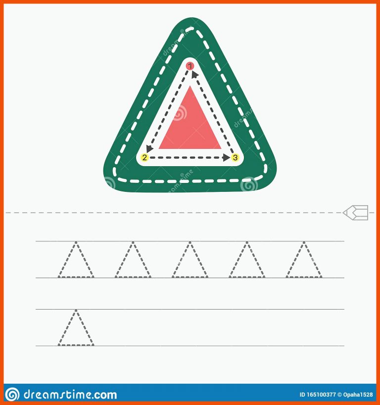 Dreieck zeichnen vektor abbildung. Illustration von gestrichelt ... für geometrische muster zeichnen arbeitsblatt