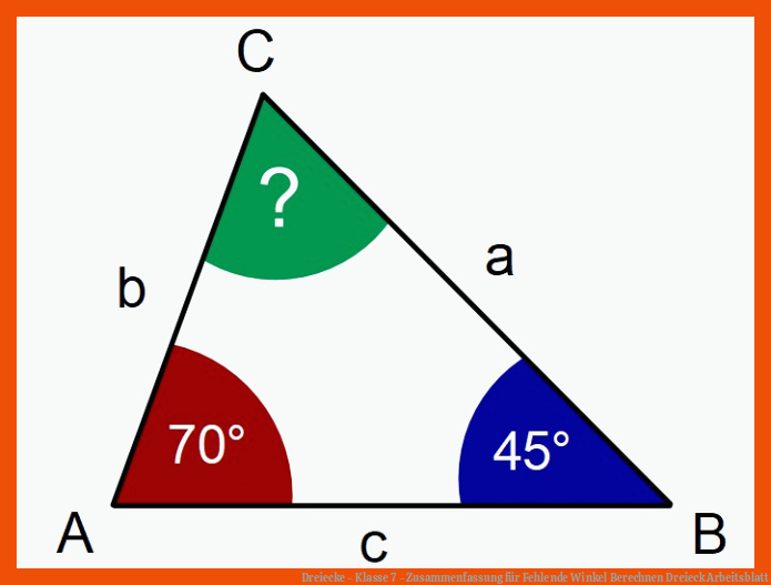 Dreiecke - Klasse 7 - Zusammenfassung für fehlende winkel berechnen dreieck arbeitsblatt