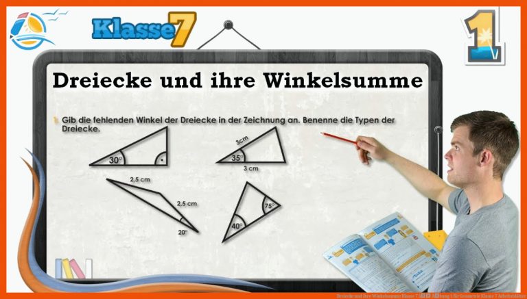 Dreiecke und ihre Winkelsumme || Klasse 7 â Ãbung 1 für geometrie klasse 7 arbeitsblätter