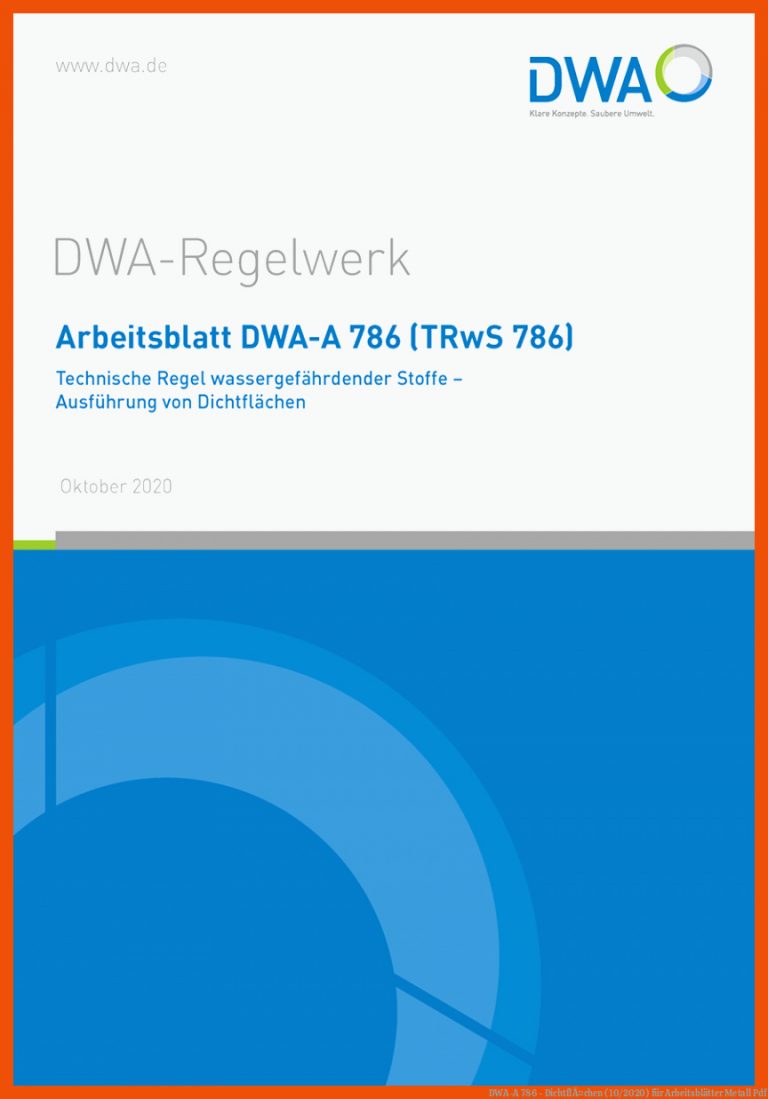 DWA-A 786 - DichtflÃ¤chen (10/2020) für arbeitsblätter metall pdf