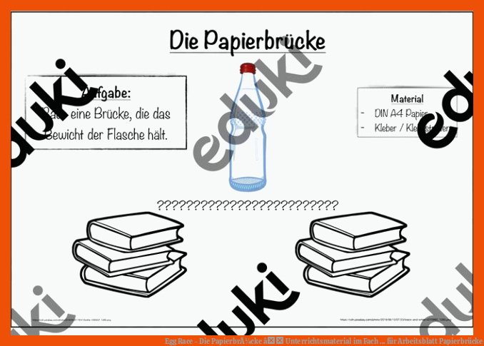 Egg Race - Die PapierbrÃ¼cke â Unterrichtsmaterial im Fach ... für arbeitsblatt papierbrücke